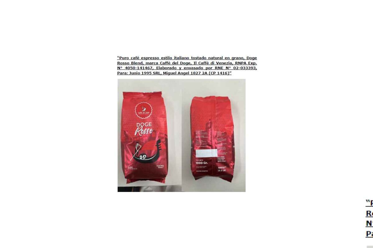 La Anmat prohibió 7 tipos de café de 3 marcas diferentes. (Anmat)