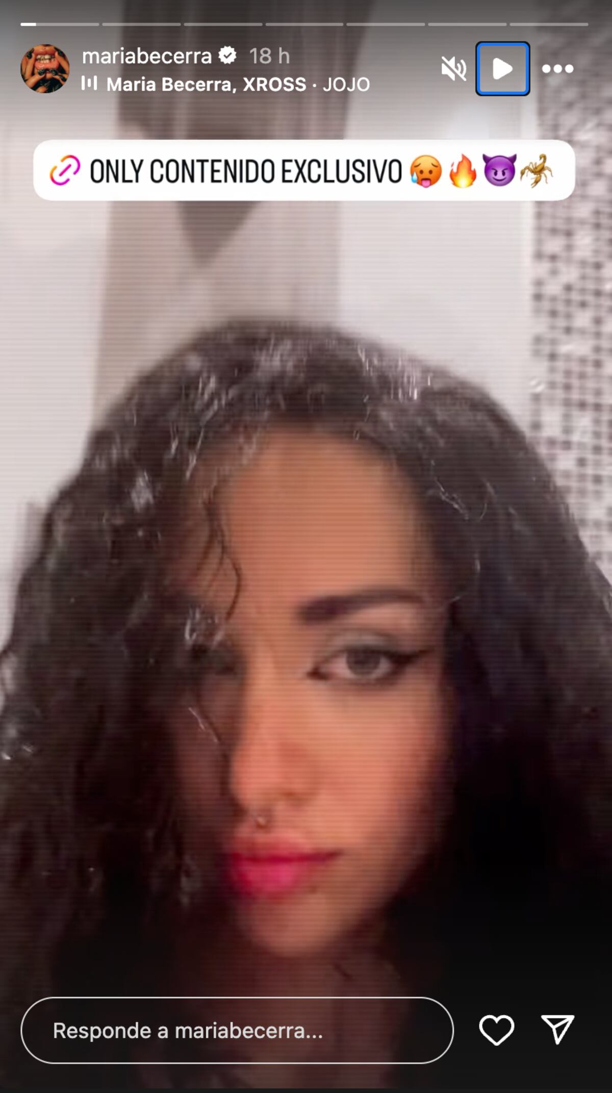 María compartió una historia en la que parecía promocionar su propio perfil en OnlyFans. (Foto: Captura de pantalla)