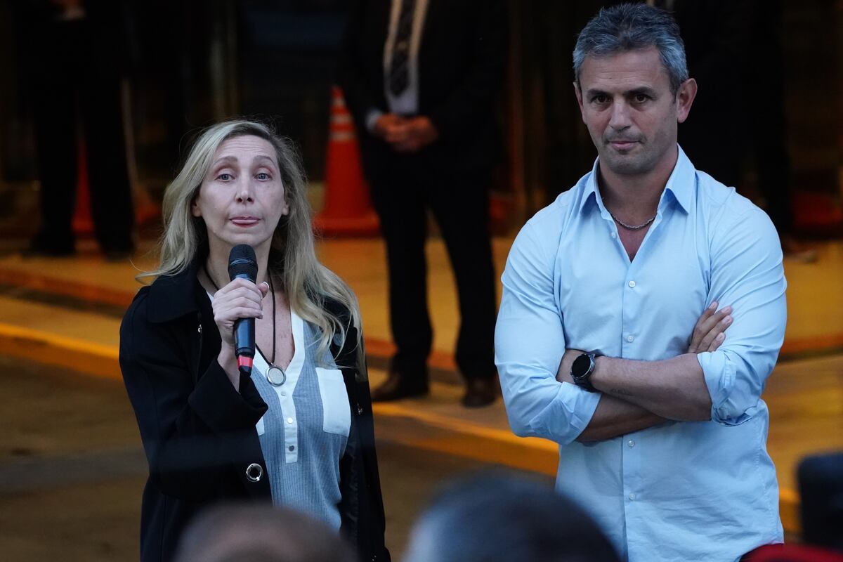 Karina Milei y Martín Menem en la sede de LLA, en el Hotel Libertador. (Clarín)