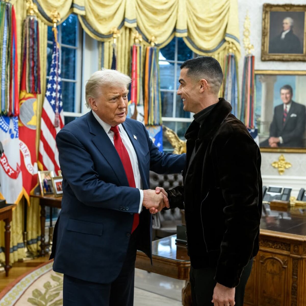 El inesperado encuentro entre Cristiano Ronaldo y Donald Trump. (Instagram)