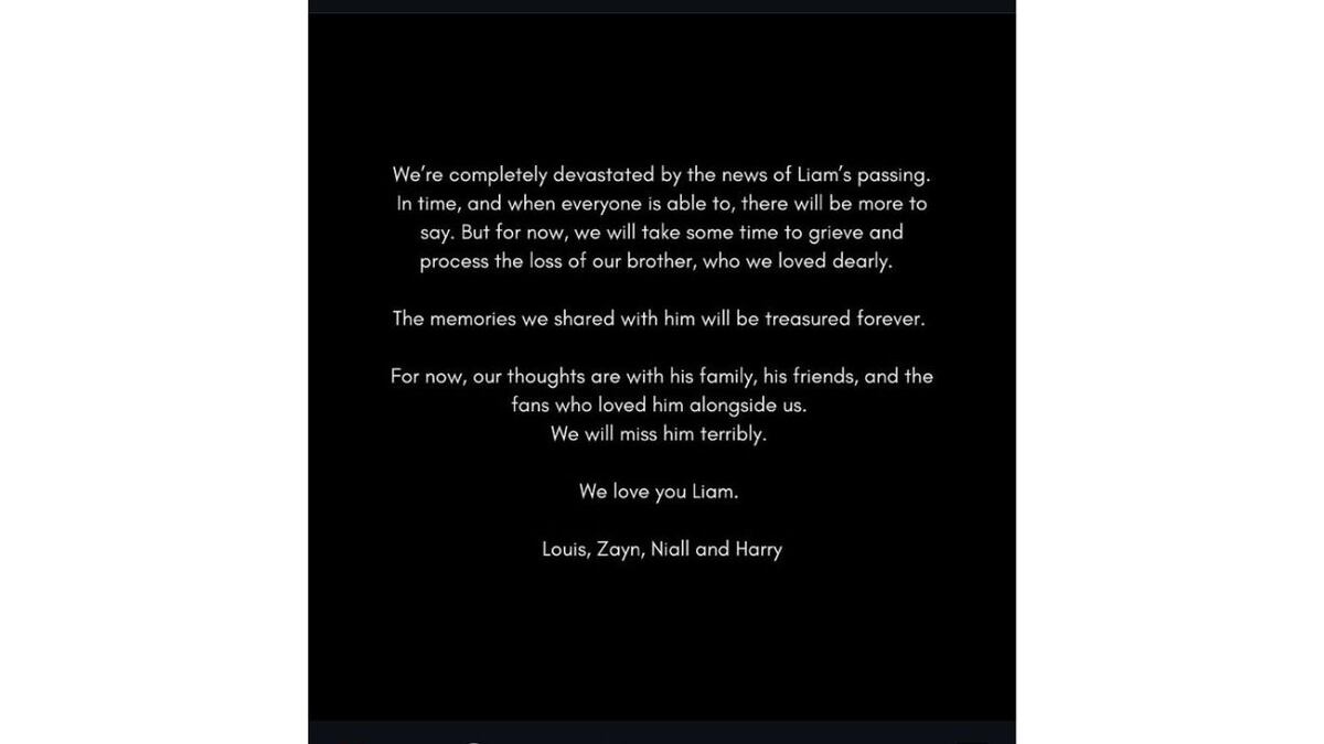 One Direction habló por primera vez tras la muerte de Liam Payne