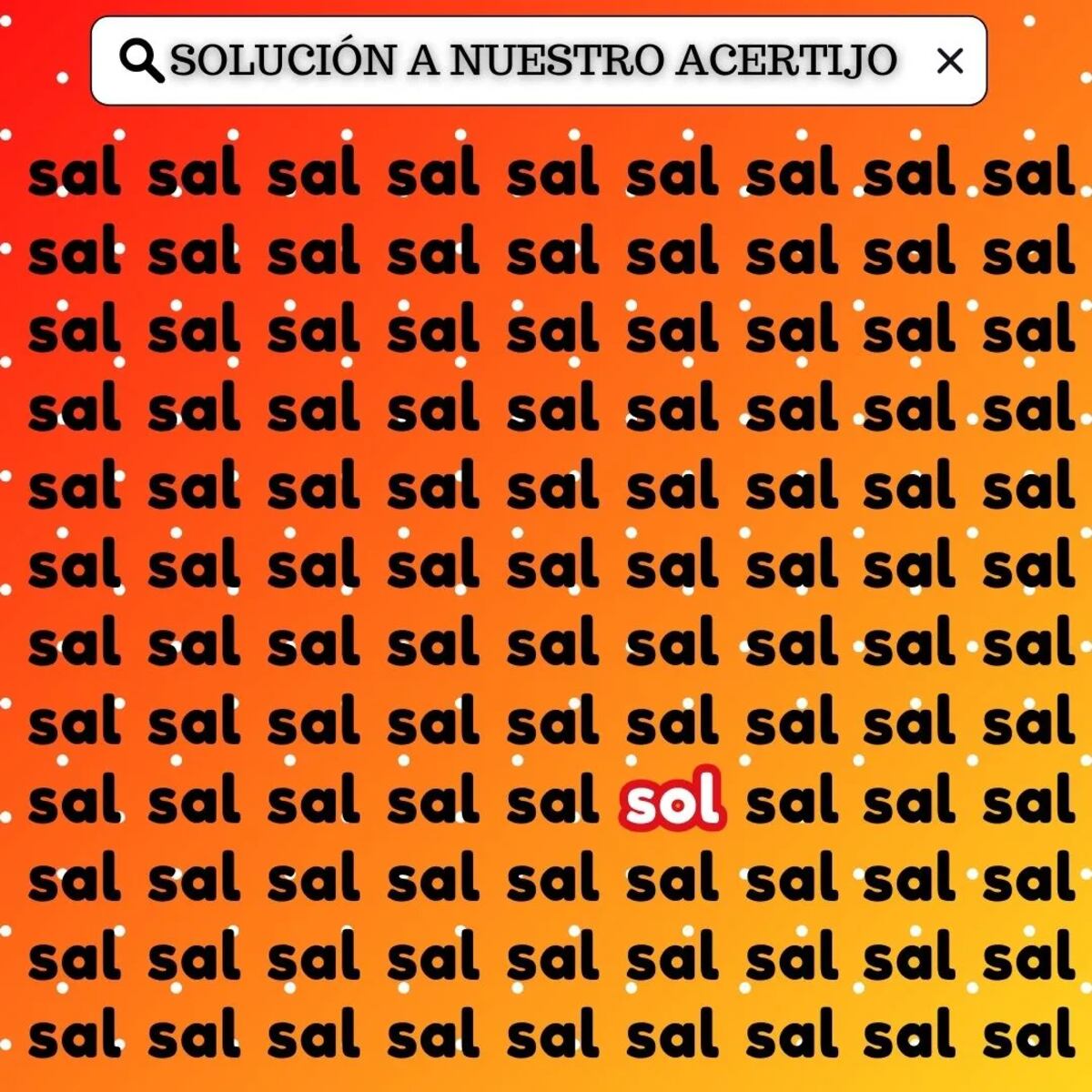 La solución del acertijo.