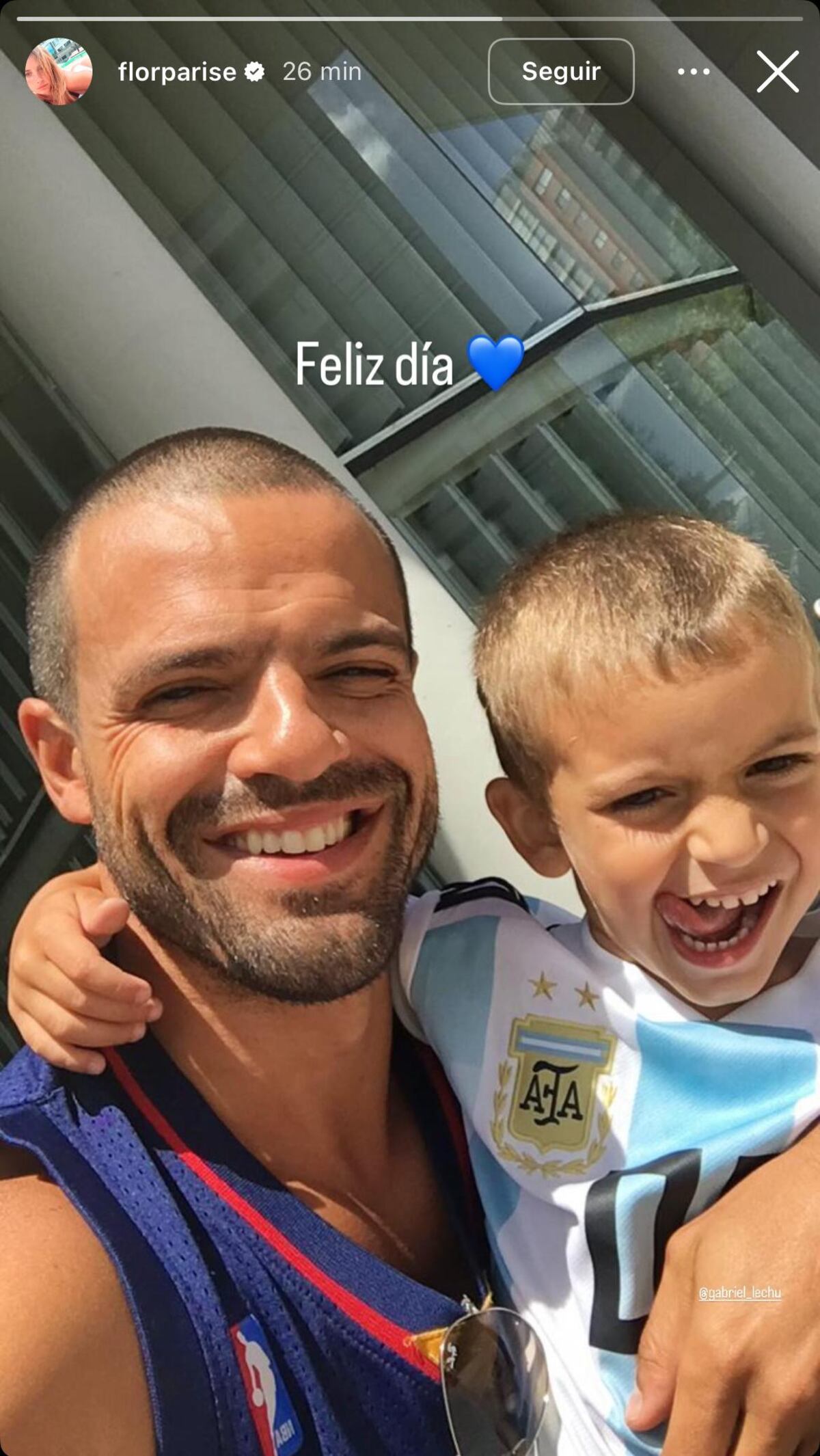 Flor Parise saludó a su exmarido Gabriel “Lechuga” Liñares por el Día del Padre (Captura de pantalla)