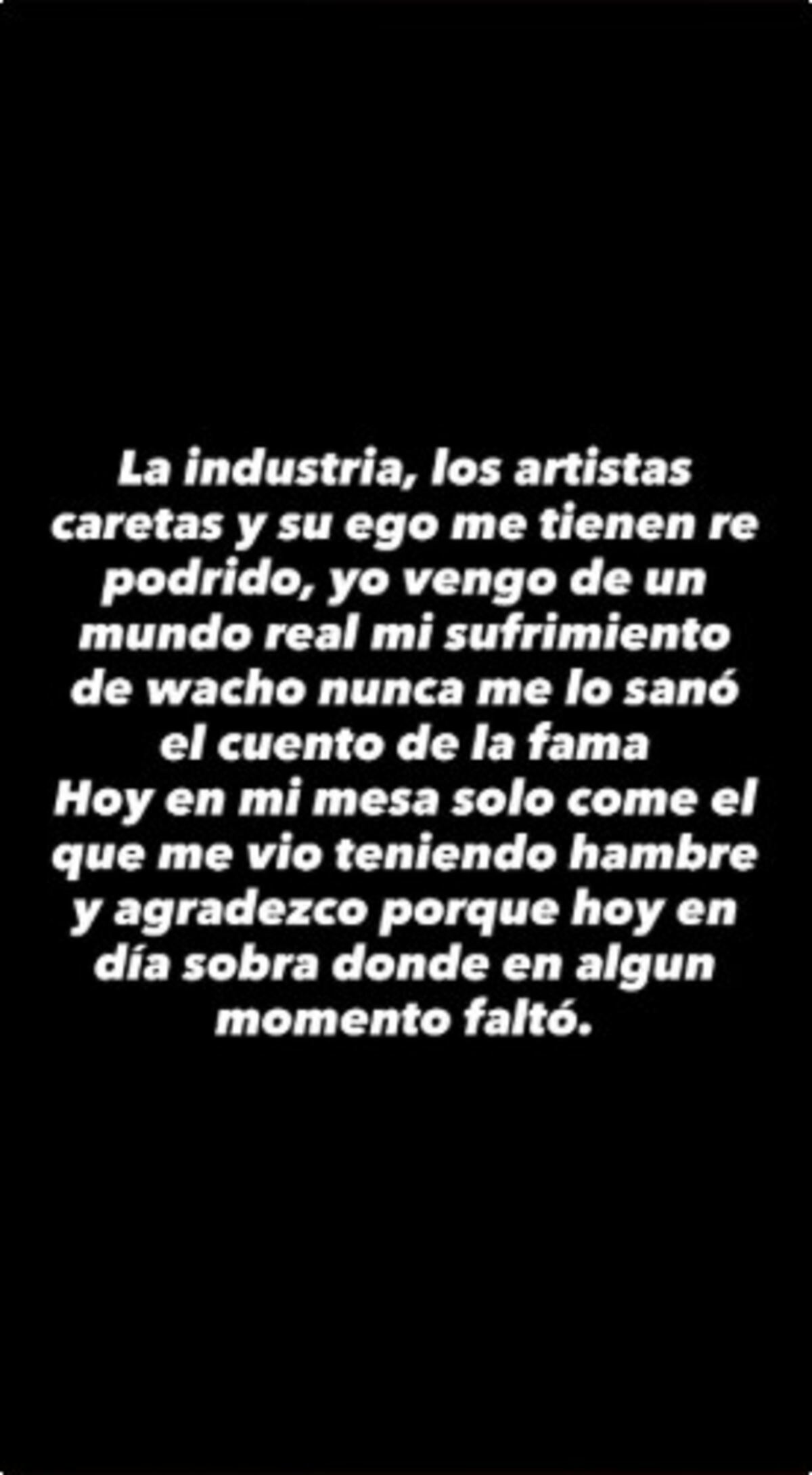 El descargo de Tiago PZK vía Instagram.