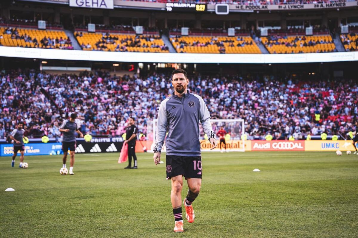 Lionel Messi fue desde el arranque en el partido del Inter Miami ante el Sporting Kansas City, por la fecha ocho de la MLS. (Prensa Inter Miami)