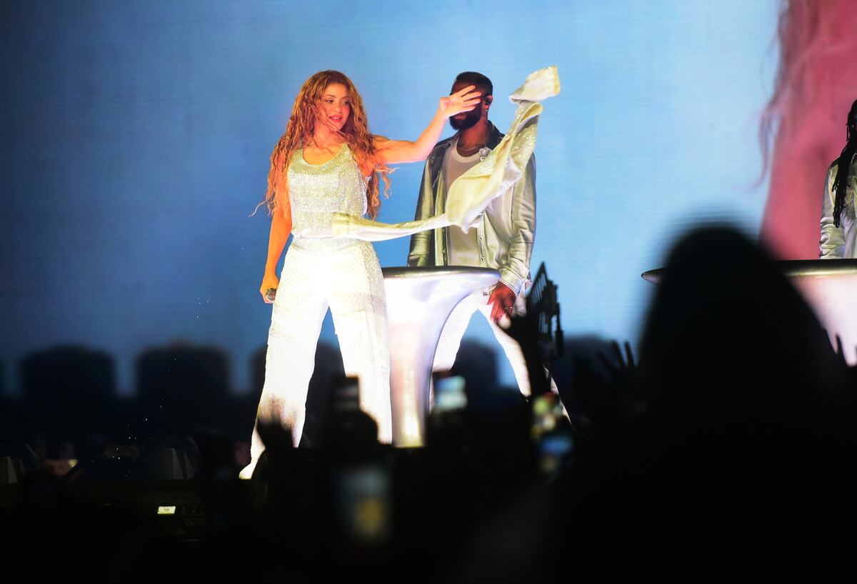 Shakira, durante el primero de dos shows en el estadio Mario Alberto Kempes (Javier Ferreyra / La Voz)