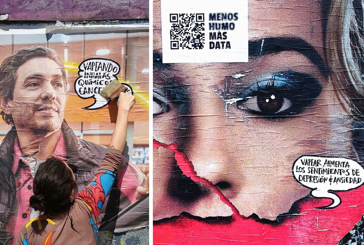intervenciones urbanas en la Ciudad Autónoma de Buenos Aires en el marco de lanzamiento de la campaña Menos Humo (Gentileza Fundeps)