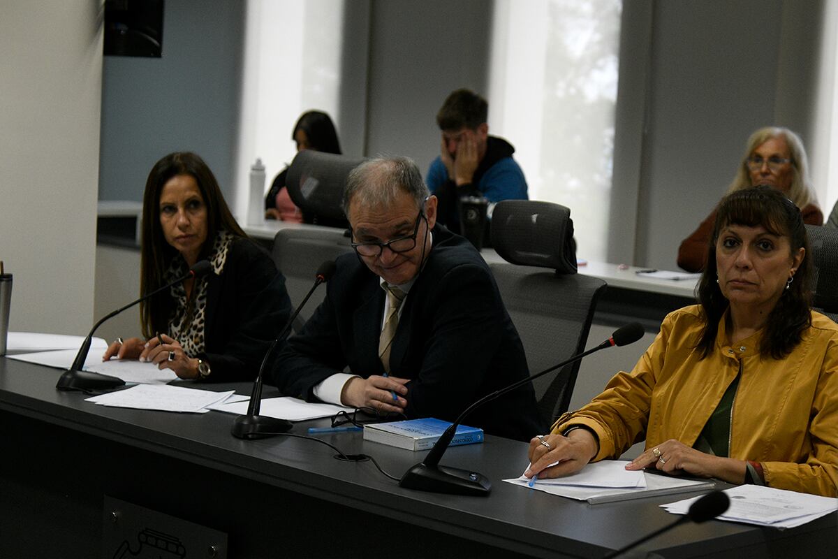 Tribunal. Junto al jurado popular, conducen este juicio los vocales técnicos Laura Hubermann, José Daniel Cesano (presidente) y Patricia Soria. (Ramiro Pereyra / La Voz)