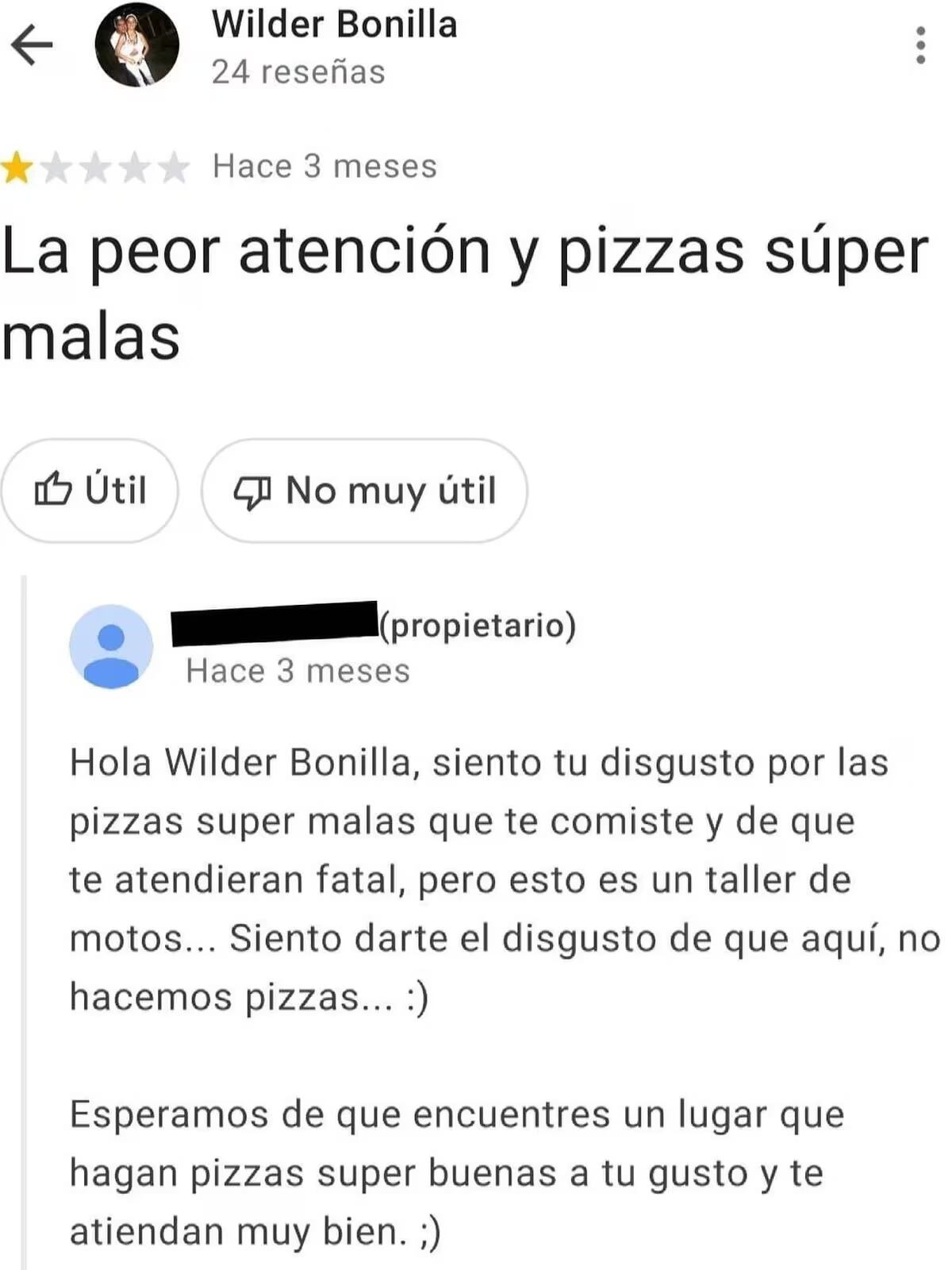 El chat en google entre el dueño y el cliente.