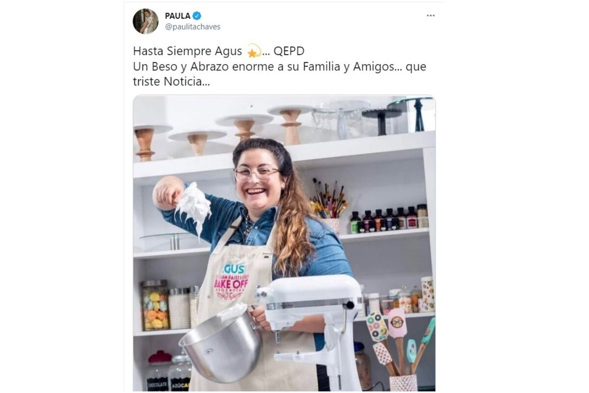 El tuit de Paula Chaves luego de enterarse de la muerte de la exparticipante.
