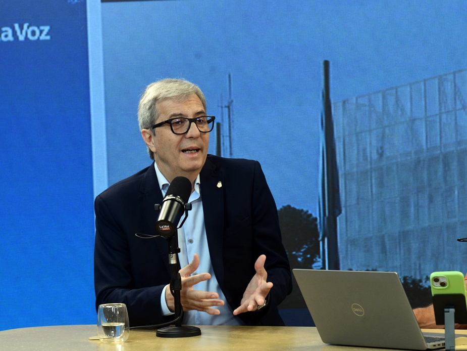 Jhon Boretto, rector de la UNC, en La Voz en Vivo. (Ramiro Pereyra / La Voz)