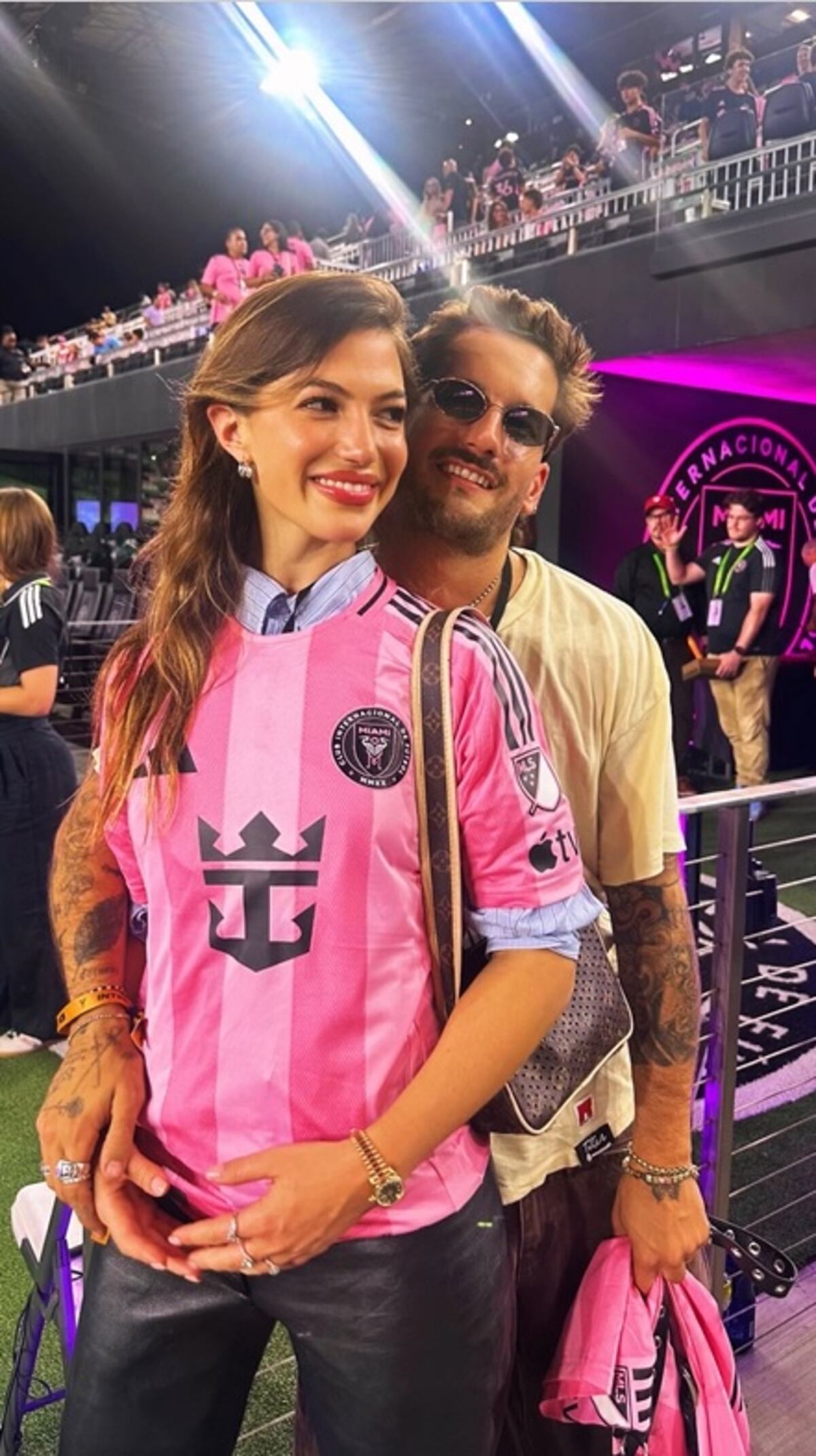 Roitman y Montaner, en el estadio del Inter Miami. (Instagram @rickymontaner).