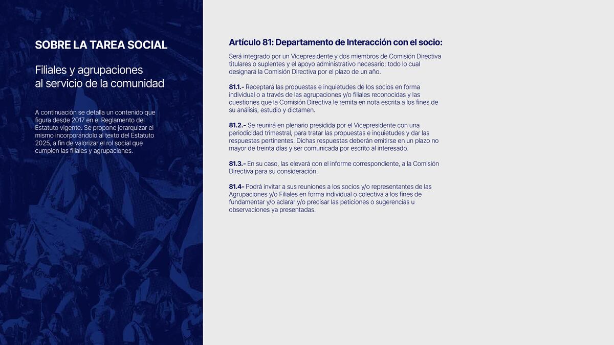La modernización del estatuto de Talleres.