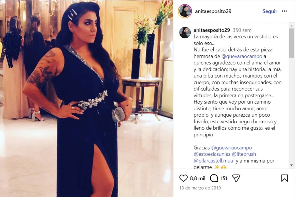 La conductora utilizó el mismo vestido que había usado en el pasado, cuando tenía 40 kilos más.