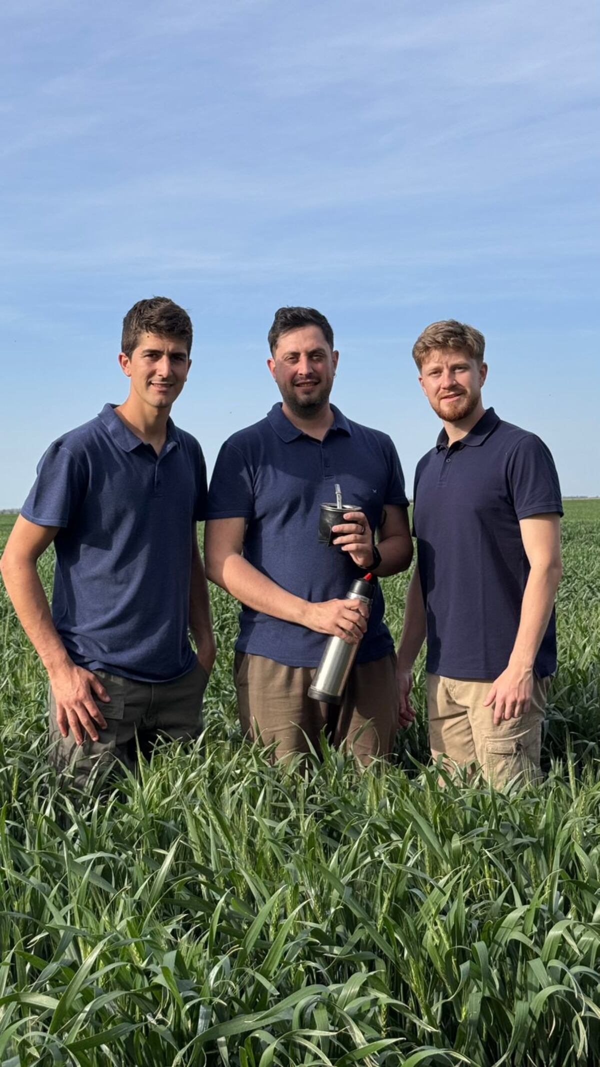 EQUIPO. Martín Comba, Augusto Annechini y Jeremías Conrero, integrantes de la Agtech nacida en Pozo del Molle.