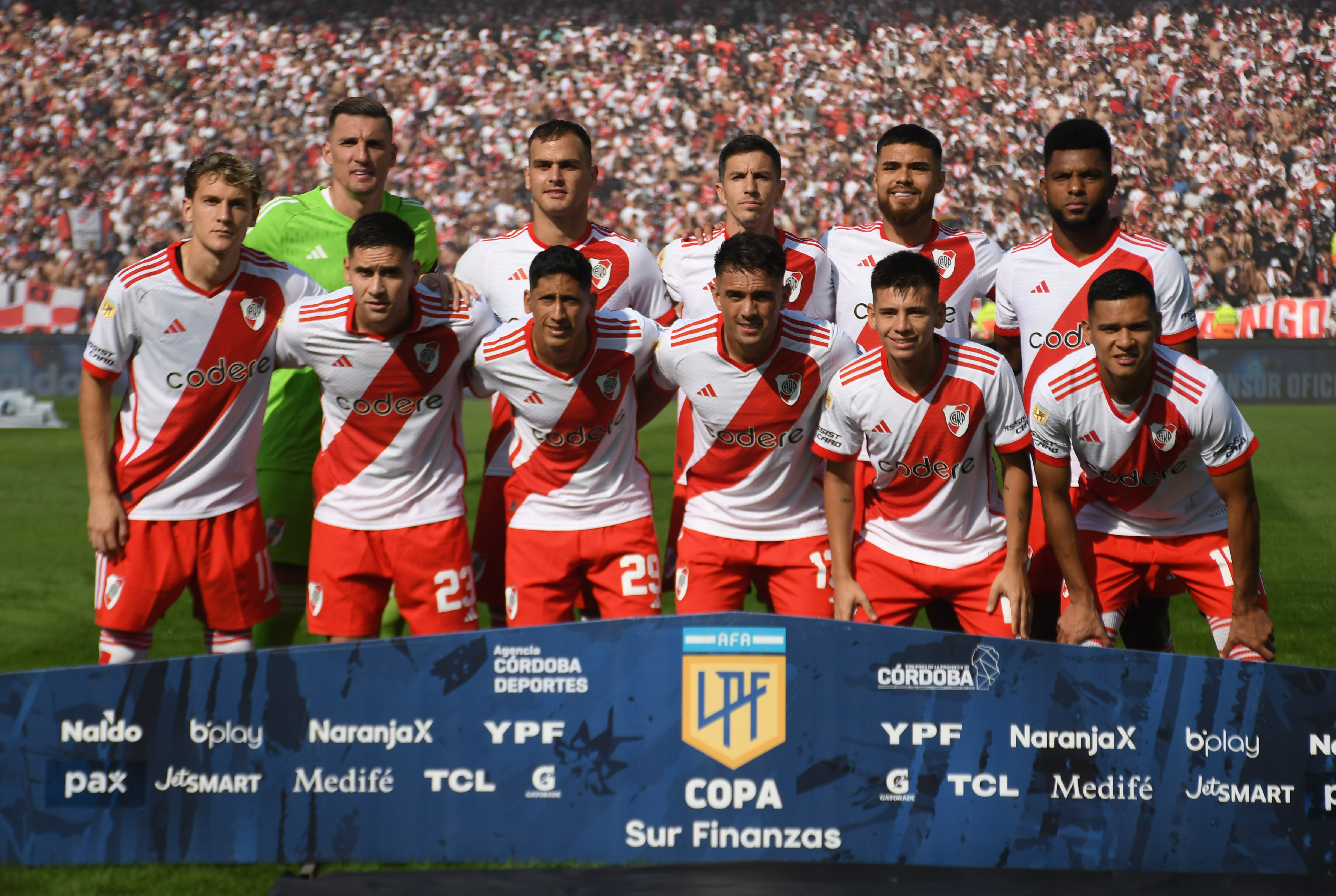 La formación inicial de River para el duelo ante Boca en el Kempes, por cuartos de final de la Copa de la Liga 2024. (Fotobaires)