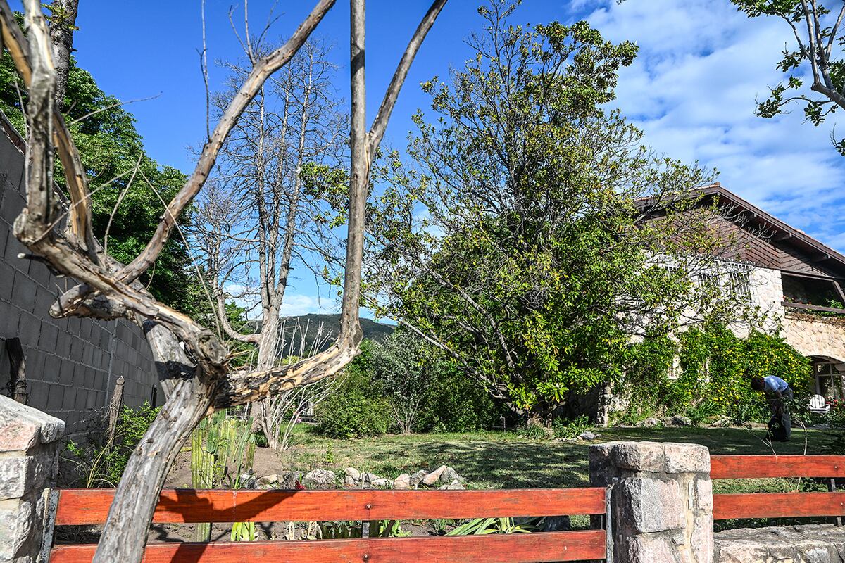 La Falda. Un vecino tiró agroquimicos al terreno de una vecina contaminando un sector de su casa de Villa Edén. (Carlos Romero / La Voz)