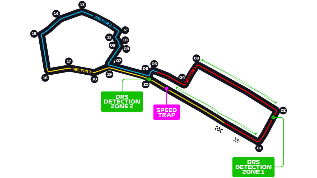 Así es el dibujo del circuito callejero de Baku, donde se correrá la sexta fecha de la F1. (Fórmula 1)