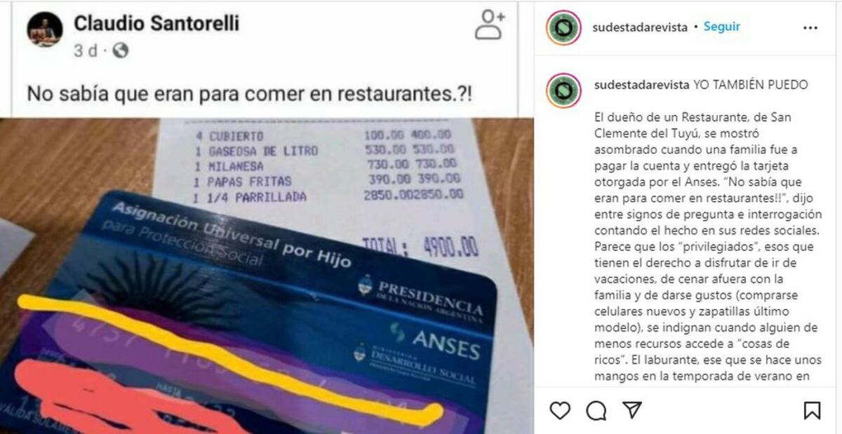 Mar del Tuyú. El empresario recibió críticas por la publicación de Facebook. (Foto / Facebook)