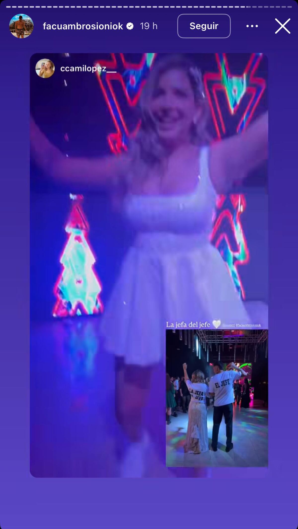 Facundo Ambrosioni se casó con Camila Triviño: las fotos que compartieron en sus redes sociales (Captura de pantalla)