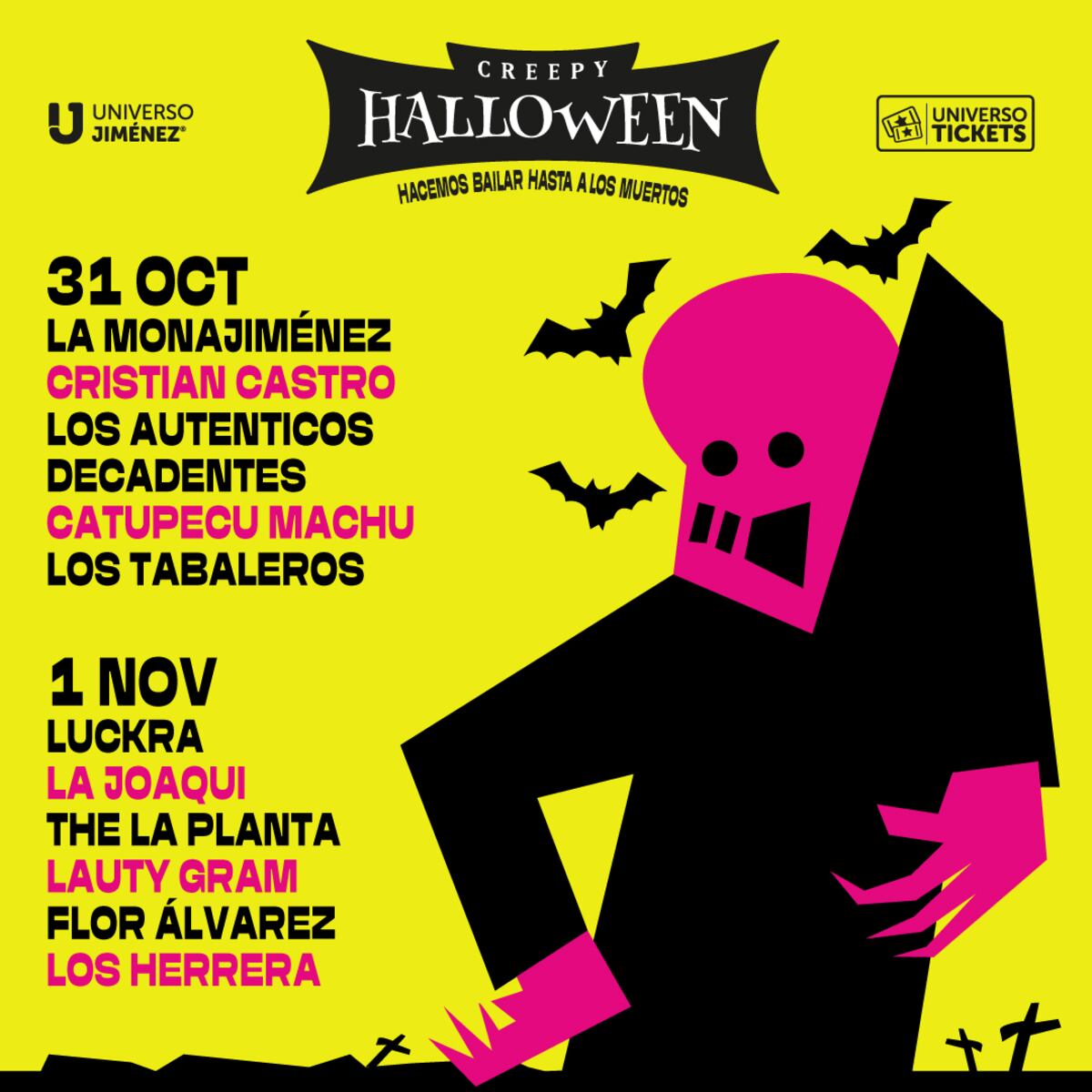 La programación del Creepy Halloween 2025: dos noches para "hacer bailar hasta los muertos".