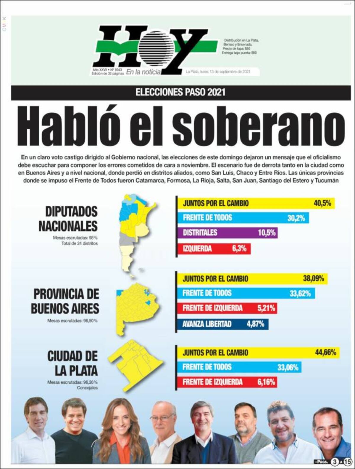 Tapas de los diarios de Argentina.