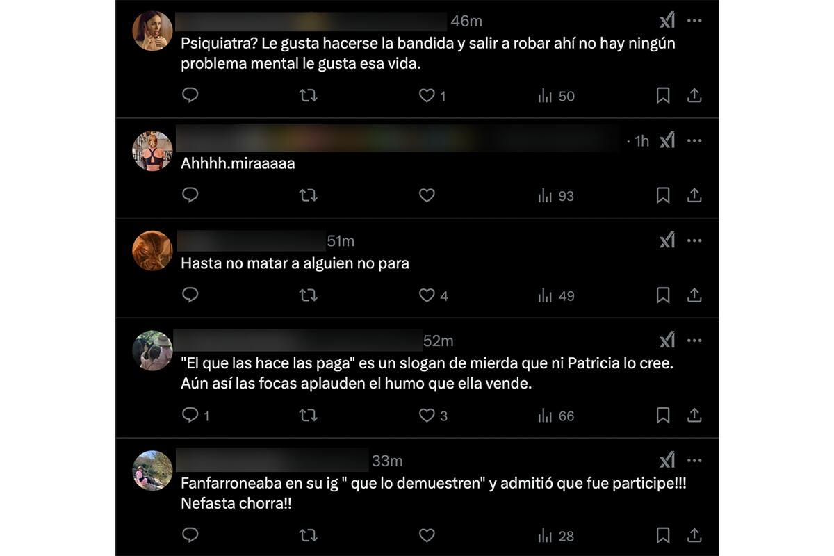 Los comentarios en contra de la excarcelación de Morena Rial. (Foto: captura de pantalla)