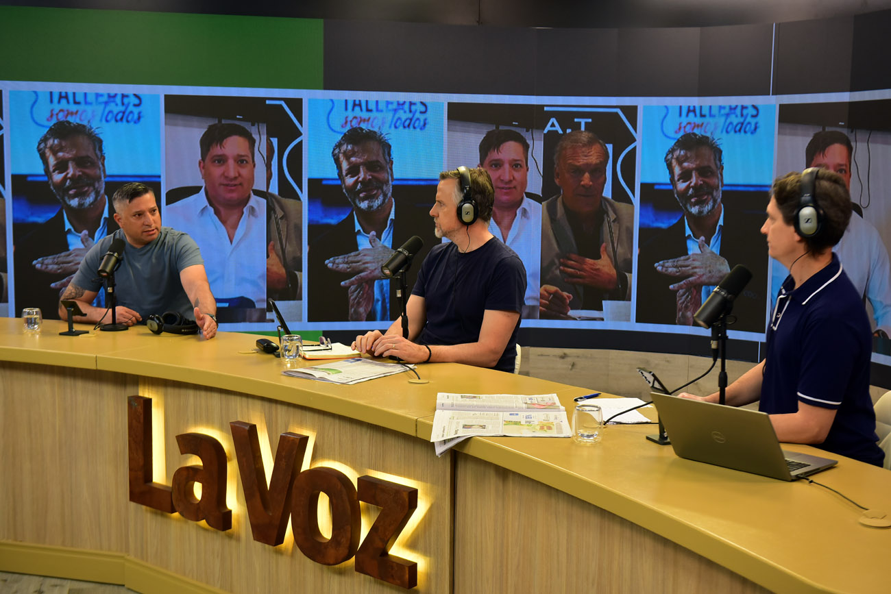 Adrián Gruppi, candidato a presidente de Talleres por la lista Talleres es de su Gente, en el Streaming de La Voz en vivo. (Nicolás Bravo / La Voz)