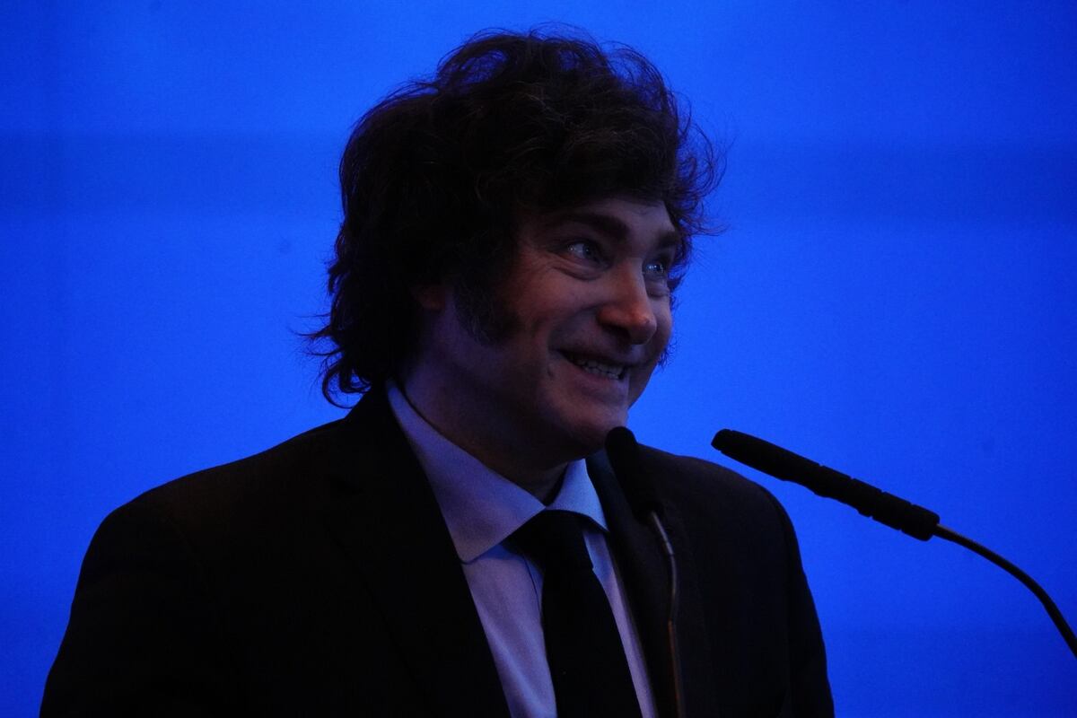 Milei en el Foro Económico Internacional de las Américas. (Gentileza Clarín)