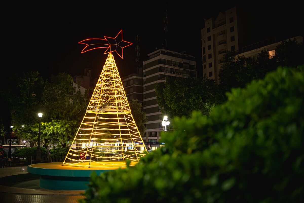 Río Cuarto. El árbol de Navidad que se encenderá el jueves (Gentileza).