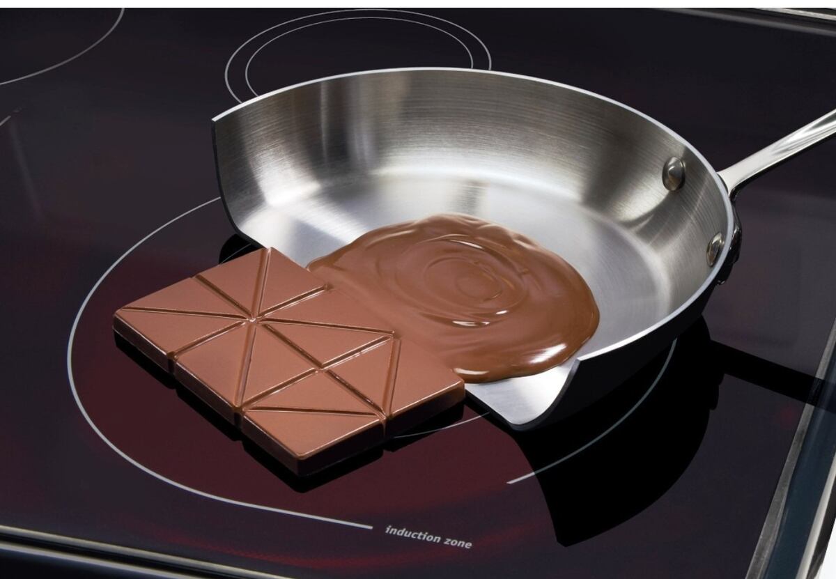 El anafe por inducción sólo cocina en la parte metálica.