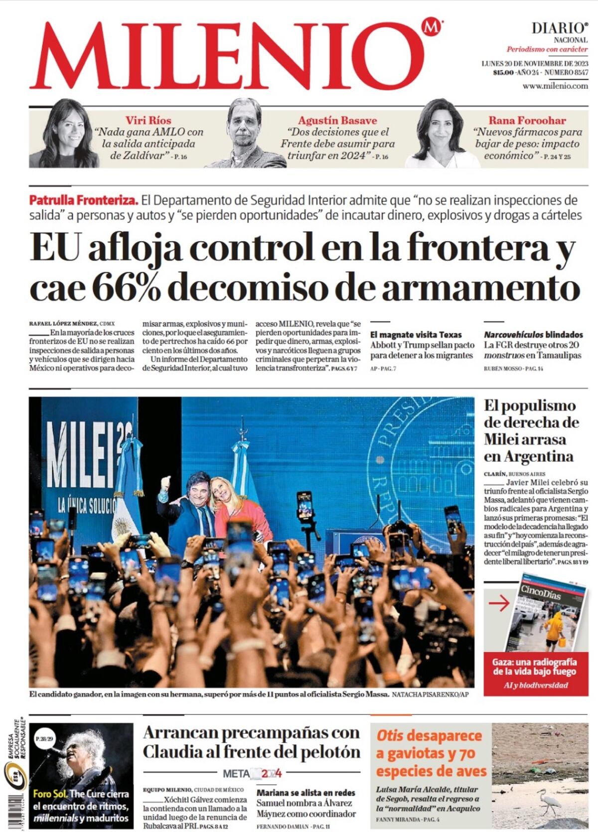 Las tapas de diarios con el triunfo de Milei.