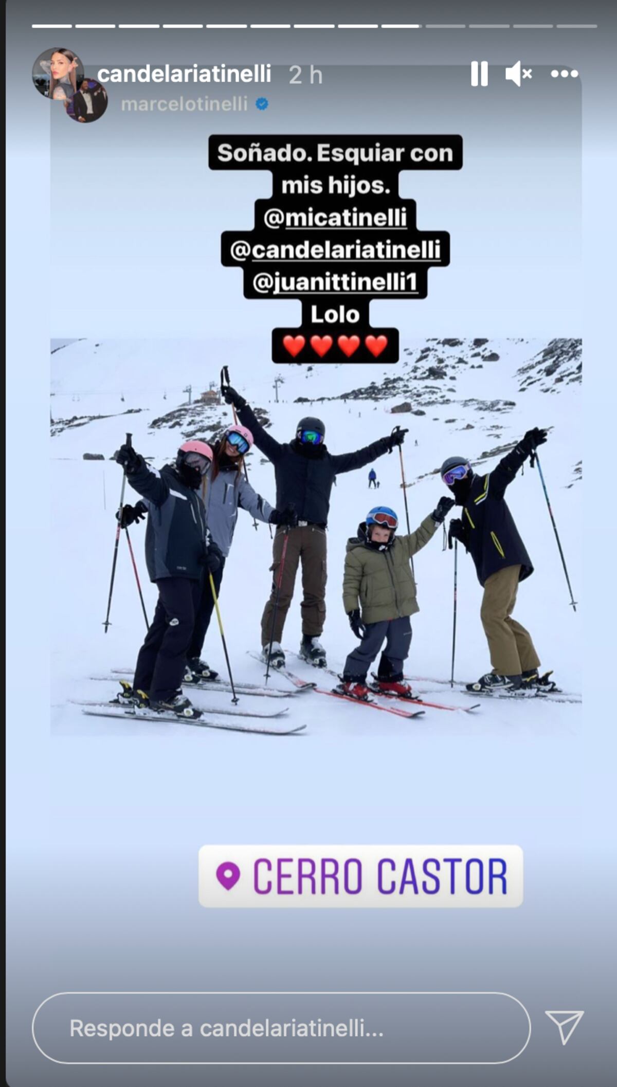 Cande Tinelli de vacaciones en el sur con su familia