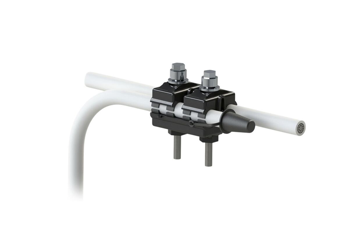 Conector para cables protegidos de líneas aéreas en media tensión.