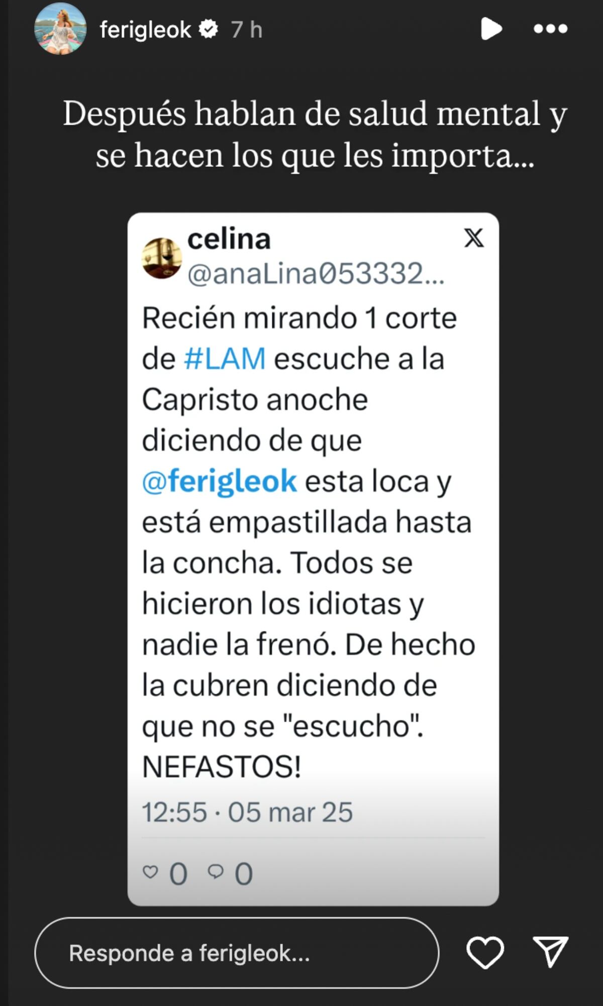 Fernanda Iglesias respondió a los dichos sobre su persona en LAM. (Foto: captura de pantalla)