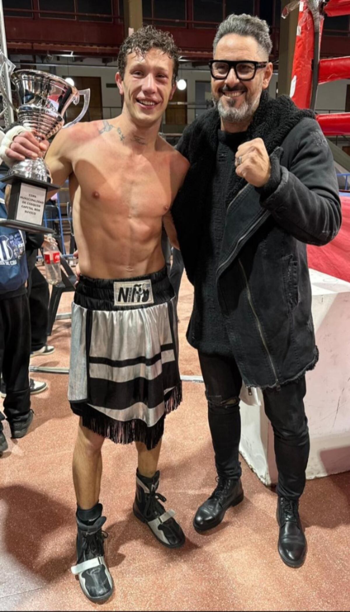 "El Niño" Casal con su agente Horacio Rossi.