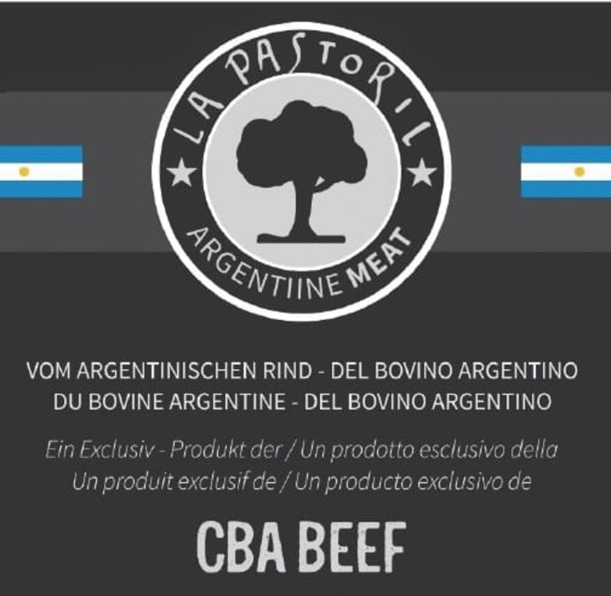 LA PASTORIL. Etiqueta de la carne cordobesa, con destino a Europa. (La Pastoril)