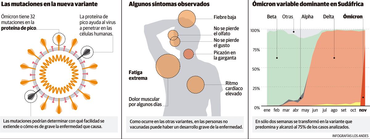 Ómicron: mutaciones, síntomas y velocidad de transmisión.