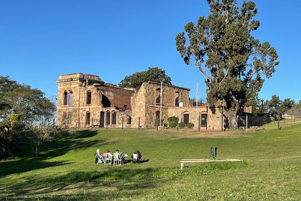 Una vista del palacio San Carlos desde el inmenso parque que lo recubre, visitado siempre por sus vecinos (especialmente los findes de solcito).