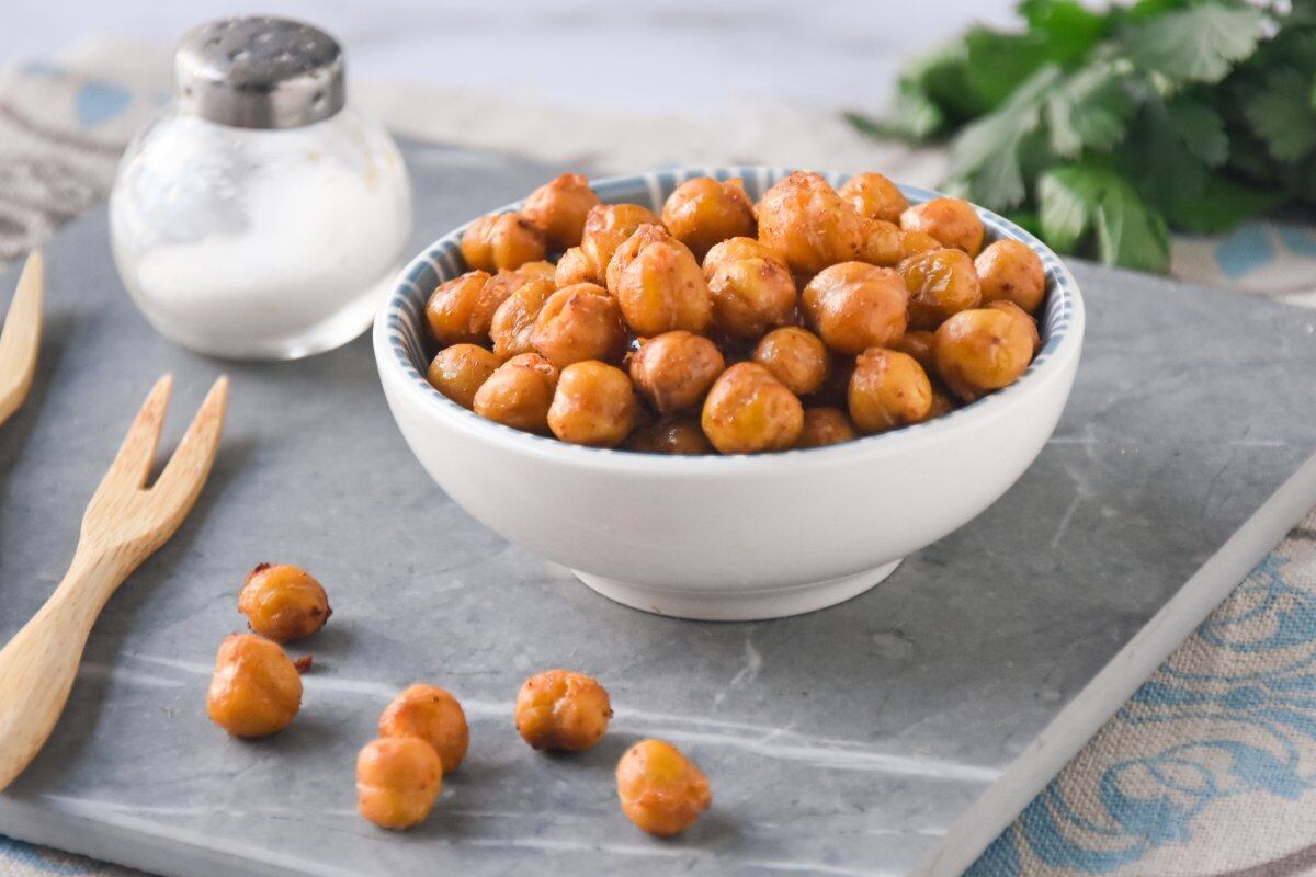 Garbanzos al horno, un snack saludable.