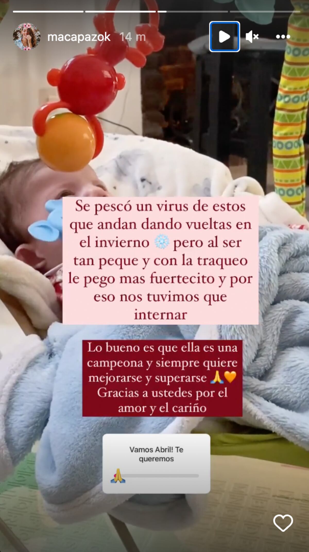 Macarena Paz explicó el motivo por el que su hija Abril debió ser internada