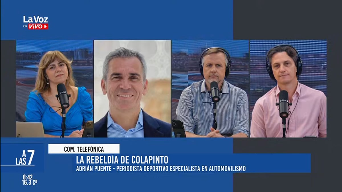 Adrián Puente, periodista deportivo especialista en automovilismo, en comunicación con La Voz en Vivo. (Captura)