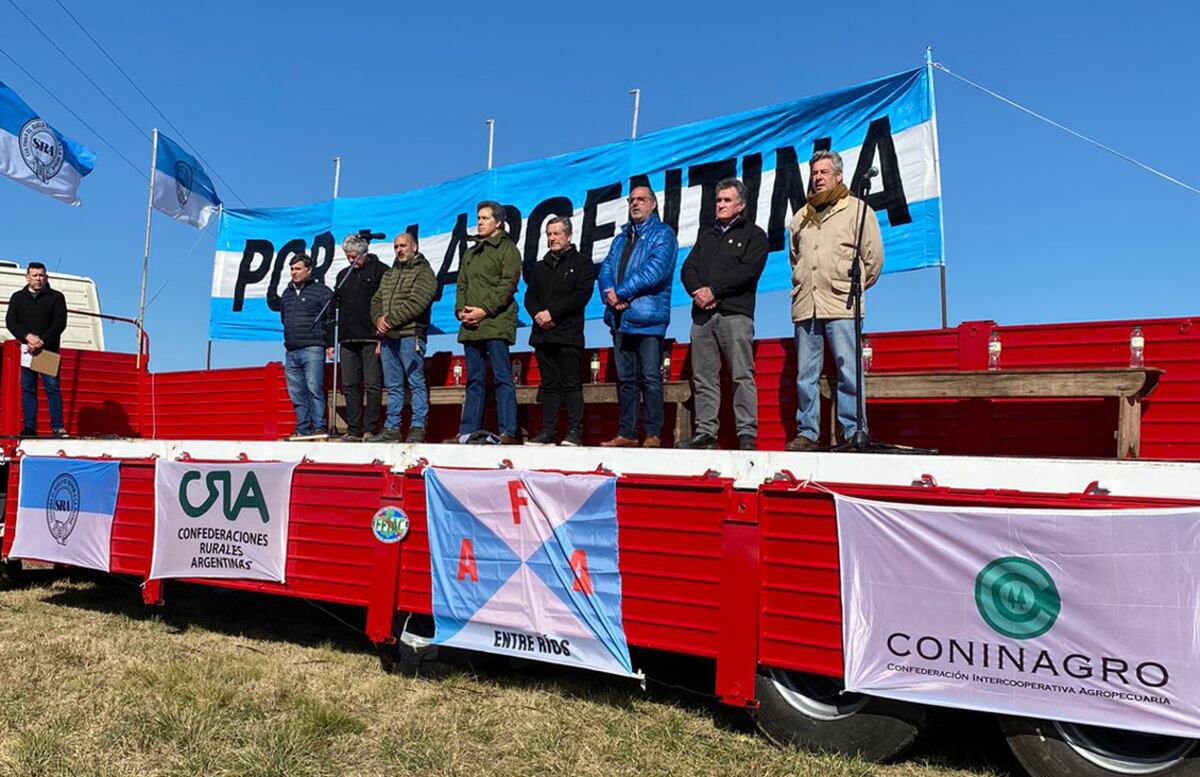 Paro del campo: los líderes de la Mesa de Enlace en Entre Ríos (gentileza Vanina Fujiwara)
