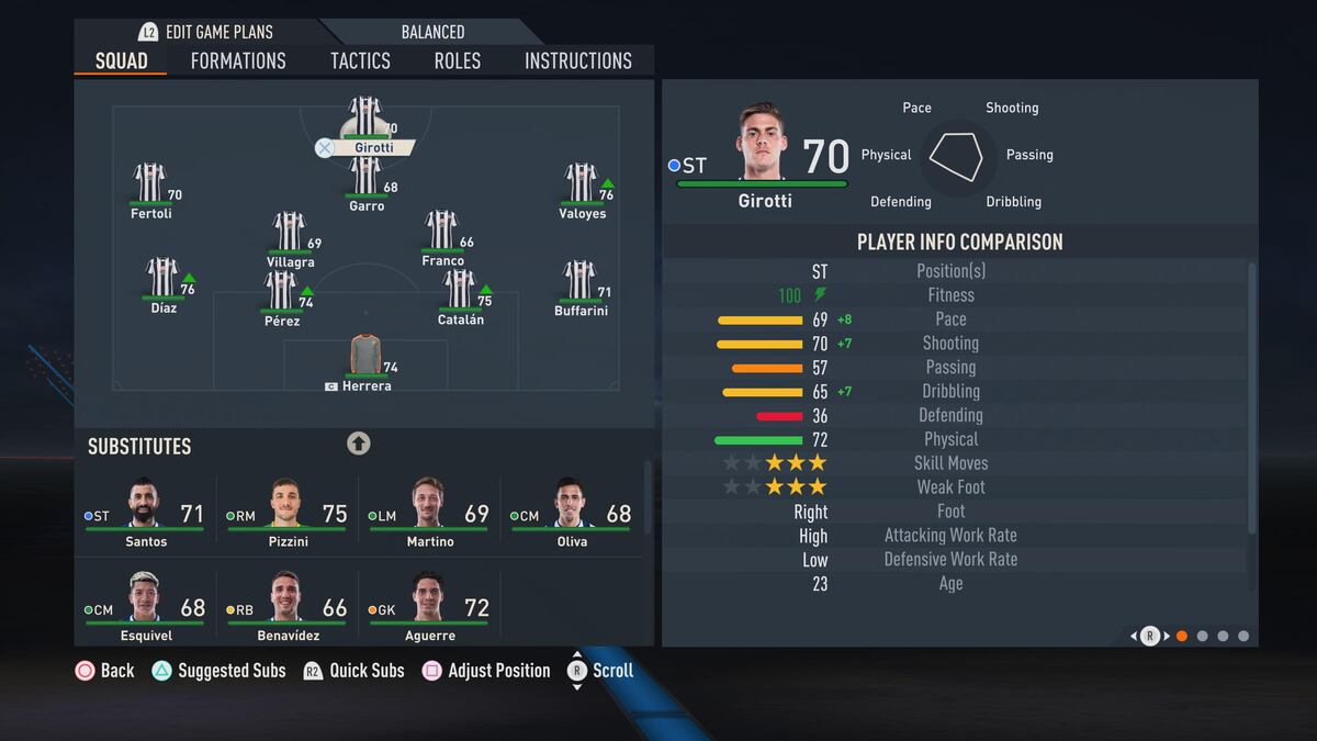 Capturas de imágenes en una Playstation 5 de cómo se ve Talleres en el videojuego Fifa 23.
