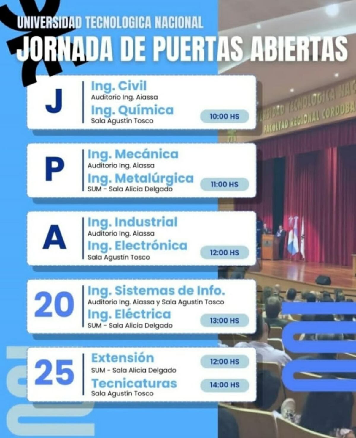 UTN Córdoba realizará este miércoles la jornada de puertas abiertas