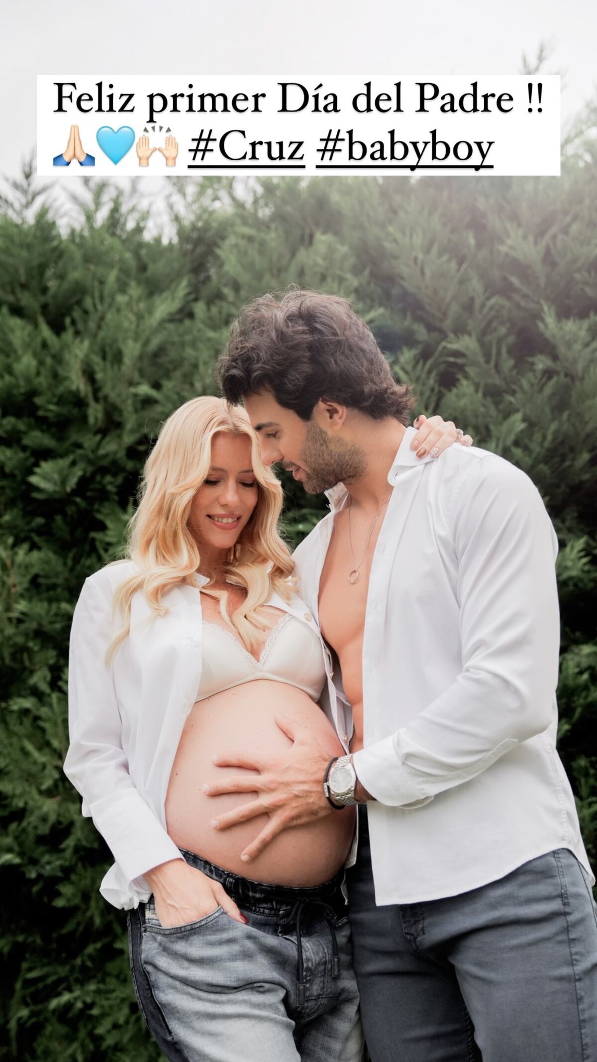Nicole Neumann celebró el primer día del padre de José Manuel Urcera, con quien espera un hijo en los próximos días.