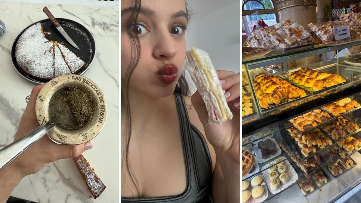 Rosalía tampoco se resistió a los sabores del mate, la torta de ricota, los sándwiches de migas y las facturas.