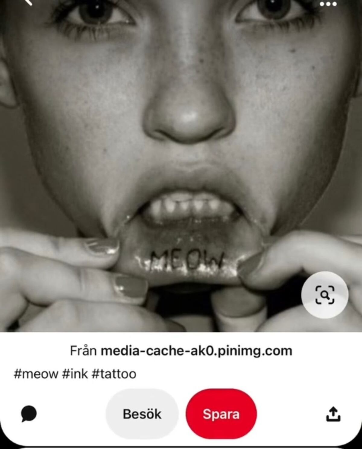 La foto que Wilma le mandó al tatuador.