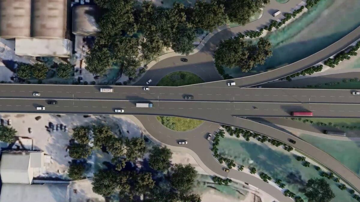 Imágenes de cómo quedará el viaducto de 600 metros y tres rotondas, que se extenderá por avenida Vélez Sarsfield, desde Circunvalación hasta Posadas (Gobierno de Córdoba).