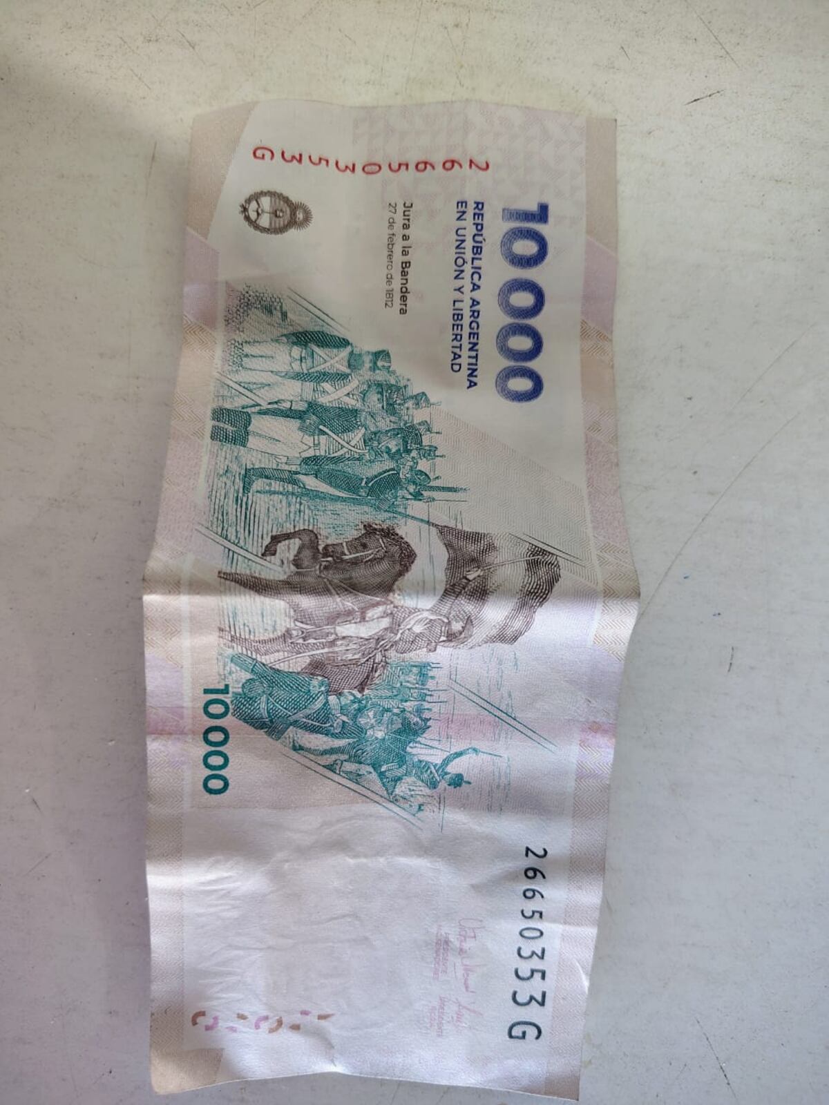 El dinero ofrecido como coima. (Policía)